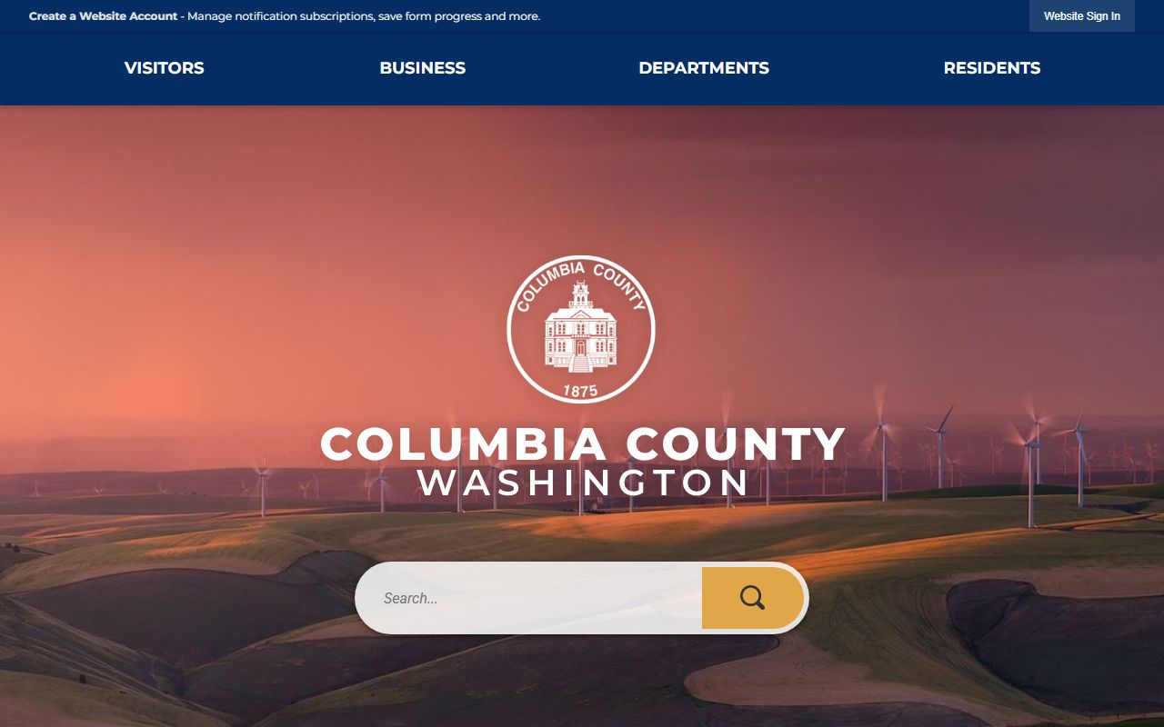 Columbia County main website for police blotter and public records