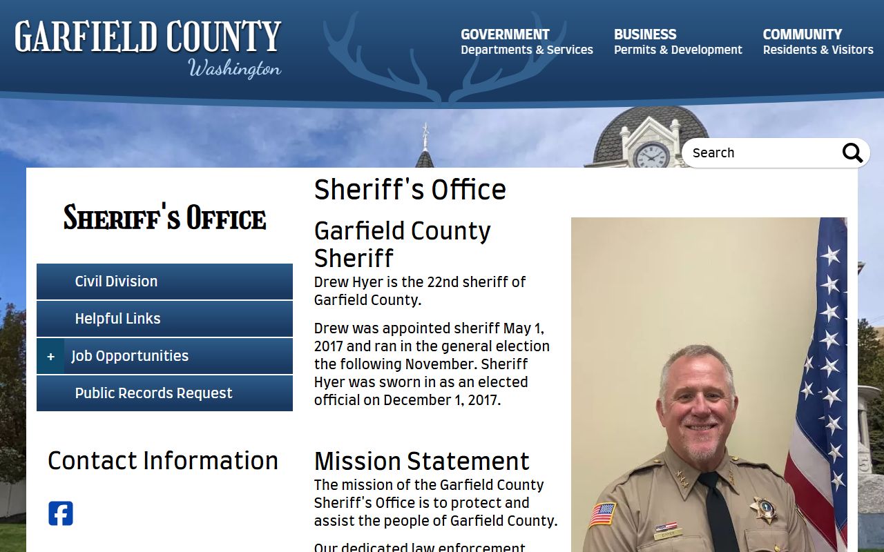 Garfield County Sheriff's Office page for police blotter and public records access