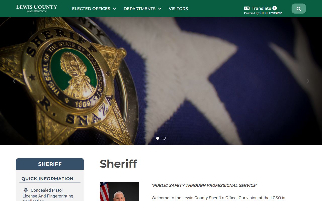 Lewis County Sheriff's Office website for police blotter records