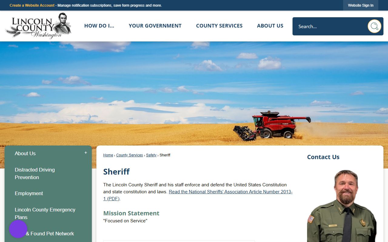 Lincoln County Sheriff website for police blotter records