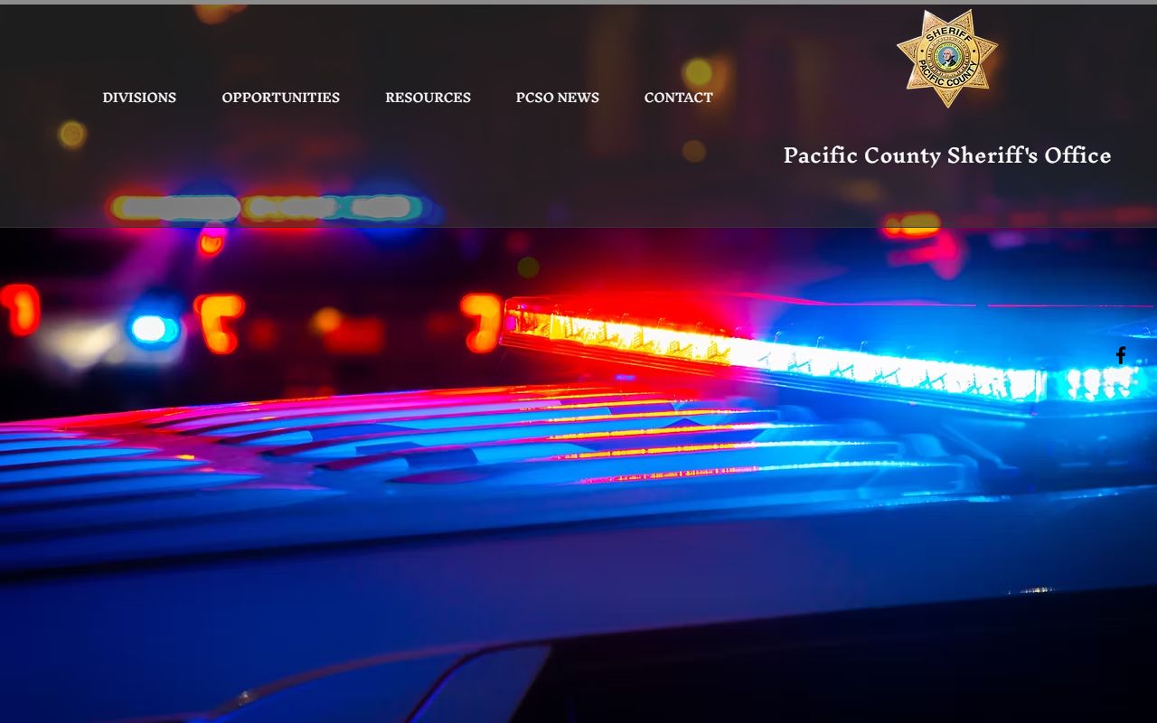Pacific County arrest reports page showing public police blotter data