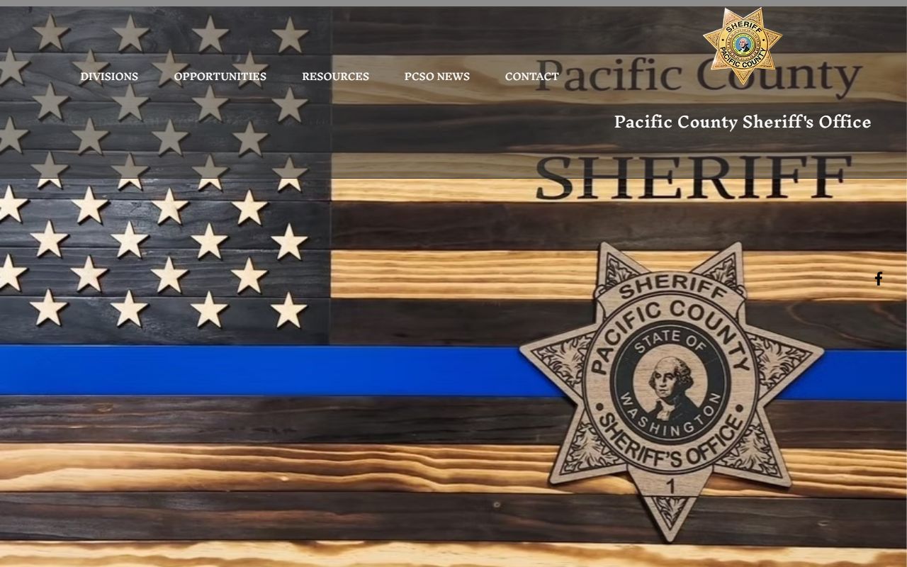Pacific County Sheriff's Office website for police blotter records