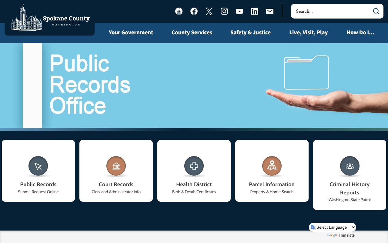 Spokane County Public Records Office for police blotter and incident report requests