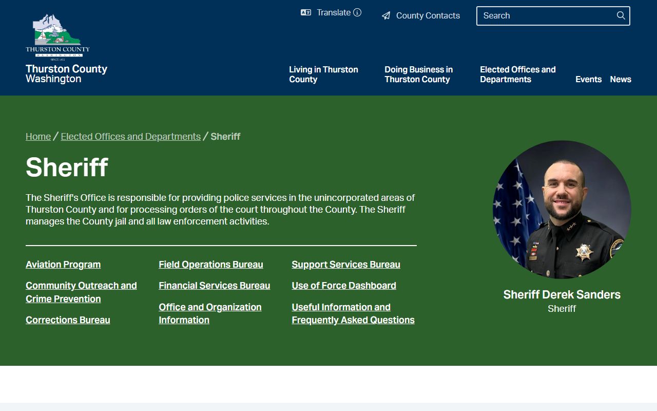 Thurston County police blotter - Sheriff's Office website with incident and records access