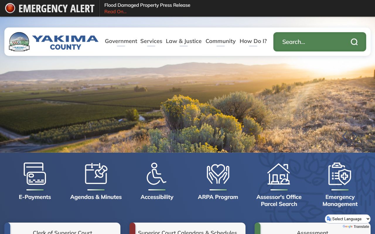 Yakima County government website for police blotter records